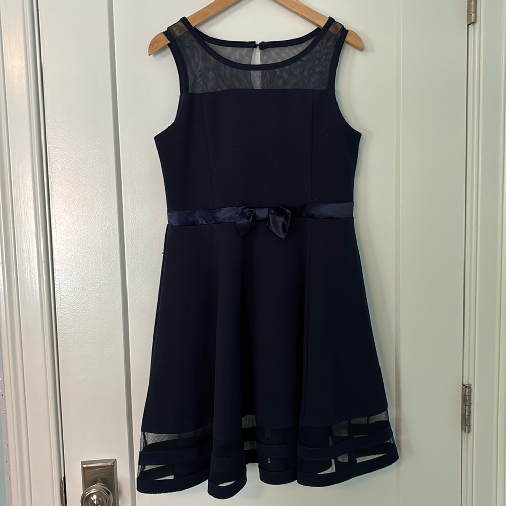 Calvin Klein Sleeveless Dress, Navy, Size 14